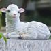 Fimeskey Sculptures & Statues Sheep Statues Lifelike Resin Lamb Statue Outdoor Statues For Garden Decor Lamb Shape Garden Sculpture For Indoor Outdoor Decoration Home & Garden