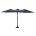 14.8 Ft Double Sided Outdoor Umbrella Patio Umbrella Sun Shade with Crank Rectangular Large Outdoor Umbrella For Garden Backyard Air-Vented Canopy (Navy Blue) e )