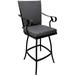 Outdoor/Indoor Counter Bar Stool 26 Jamey - Dark Gray Linen - Black