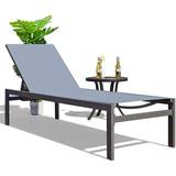 Chaise Lounge Outdoor Aluminum Outdoor Chaise Lounge Set Of 1 Flat Chaise Lounge Chair For Pools Patio And Outdoor Lounging - Comfortable Patio Chair And Poolside Lounger (1 Pack Gray)