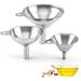 Stainless Steel Funnel 3 Pieces Stainless Steel Funnel Strainer Filter Set with Handle for The Transfer of Liquid Ingredients Dry Ingredients and Powder