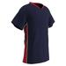 CHAMPRO Header Lightweight Soccer Jersey Youth Small Navy Scarlet Highlights White Trim