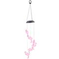 Solar Light for Home Yard Flamingo Decorate Hanging Wind Bell Outdoor Garden Lights & Decors Chime Pink