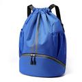 ASYTTY Gym Bag Waterproof Bag Backpack Gym Bag Gym Bag with Shoe Compartment Outdoor Sports Bag Bottle Holder Backpack for Men and Women Blue