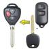 Beefunny 315MHz 4D67 Chip FCC: HYQ12BBX HYQ12BAN Upgraded Flip 2+1 3 Button Remote Key Fob for Toyota Celica Echo FJ Cruiser Prius (1)