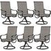 simple Patio Dining Chairs Set of 6 Outdoor Bistro Swivel High Back Textilene Arm Chairs for Garden Backyard