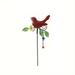 XIXISTARYY Outdoor Metal Bird Garden Stake Metal Bird Wind Chime Garden Decoration Red