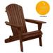 Fold Adirondack Outdoor Patio Deck Wood Lounge Chair Furniture with Backrest