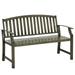 46 Outdoor Garden Bench Metal Bench Wood Look Slatted Frame Furniture For Patio Park Porch Lawn Yard Deck Black