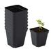 Plastic Nursery Pots 3.36Inches Seedling Flower Pots Thick Seed Start Plant Pots Black Square 50 Pcs
