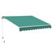 10 x 8 Retractable Awning Patio Awnings Sunshade Shelter w/ Manual Crank Handle UV & Water-Resistant Fabric and Aluminum Frame for Deck Balcony Yard Green