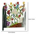 Jhomerit Card Slot Colorful Garden And Metal Screen 3 Panel Flower Patio & Garden (B)