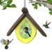 HTHJSCO Bird Feeders Hand Carved Wood Birdhouses Hanging Bird House Outdoor Garden Patio Garden Decorative Pet Cottage Distressed Wooden Birdhouse Outdoor Garden Bird Houses