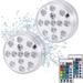 Ternel Submersible LED Light 2 Pack 13 LED RGB Decorative LED Submersible Lamps with RF Remote Controls Waterproof Ideal for Spa Aquarium Pond Pool Garden Spa Accessory