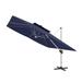 11FT Patio Umbrella Outdoor Square Double Top Umbrella in Navy Blue with LED Light (without Umbrella Base)