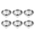 6 Pcs Mini Stainless Steel Funnel Portable Useful Hip Flask Flagon Special Funnel Household Kitchen Oil Leakage Filter - 3x0.8x3