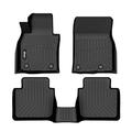 Ikon Motorsports Floor Mats Compatible With 2023-2024 Mazda CX-50 3D Molded Custom Carpets 1st 2nd Row Front Rear Protection 3PC Pad Black TPE Thermo Plastic Elastomer All Weather Liner Protector