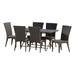 Outdoor 7 Piece Wicker Dining Set with Foldable Table Multibrown