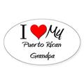 CafePress - I Love My Puerto Rican Grandpa Oval Sticker - Sticker (Oval)