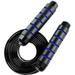 Skipping Ropes Sports 2.8m Adjustable Speed Jump Rope Skipping Rope for Kids Adults Women Men Skipping Rope for Sports Fitness Boxing(Black + Blue)