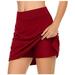 Yijiekai Skirts for Women Women s Active Performance Skort Lightweight Skirt for Running Tennis Sport Mini Skirt Black Mini Skirt Red 2XL (Clearance)