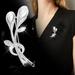 Temperament Fashion Elegant Artificial Flower Rhinestone Brooch Pin Wedding Jewelry Breastpin Party Crystal Women Silver