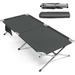 KEERDAO Camping Cot 42â€� Extra Wide Folding Camping Cot w/Storage Pocket Carry Bag 330LBS Capacity Reinforced Bar Heavy Duty Sleeping Cot for Adults Portable Camping Bed for Hiking Backing (Grey)