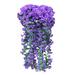 Dnyelq Home Decor Clearance Hanging Flowers Artificial Violet Flowers Wall Wisteria Basket Hanging Garland Vine Flowers False Silk Orchid Artificial Flowers Cloth