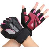 Breathable Fitness Gloves Sports Gloves Anti-Slip Silicone Gloves for Weight Lifting Workout Bodybuilding Gloves with Wrist Support Men & Women-#3 Pink-M