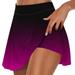 Dreluolixuan Plus Size Athletic Shorts Women with Bike Liner High Waist Shorts Flowy Shorts Pants Gradient Workout Athletic Shorts Summer Running Tennis Sports Stretchy Running Shorts Purple 2XL