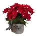Red Geranium Bucket Wreath fo Front Door Hanging Flowers Basket Wreath Easter Decor Party TARTIKAILY