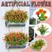 Purowzwe 8PC Artificial Flower Latex Real Bridal Wedding Bouquet Home Decoration Artificial Indoor Outdoor Greenery For Thanksgiving Christmas Wedding Party Home Garden