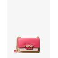 Michael Kors Heather Extra-Small Color-Block Leather Crossbody Bag Pink One Size