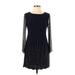 Xscape Cocktail Dress - A-Line Crew Neck Long sleeves: Black Dresses - New - Women's Size 4 Petite