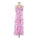 Aqua Casual Dress - Maxi: Pink Paisley Dresses - Women's Size Large