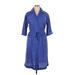 Willi of California Casual Dress - Shirtdress: Blue Dresses - Women's Size 16