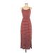 Old Navy Casual Dress - Maxi: Burgundy Stripes Dresses - Women's Size X-Small