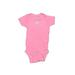 Gerber Short Sleeve Onesie: Pink Graphic Bottoms - Size 6-9 Month