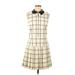 Alice + Olivia Casual Dress - DropWaist: Ivory Plaid Dresses - New - Women's Size 8