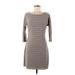 Express Casual Dress - Shift: Gray Stripes Dresses - Women's Size Medium