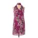 The White House Casual Dress - Shift: Purple Floral Motif Dresses - Women's Size 0 Petite