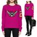 Gucci Sweaters | Gucci Sweater Intarsia Merino Wool Butterfly Flower 25 Knit Top Sz S | Color: Pink | Size: S