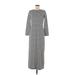 J.Crew Collection Casual Dress - Maxi Boatneck Long sleeves: Ivory Stripes Dresses - Women's Size 6