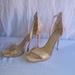 Michael Kors Shoes | Michael Kors Hutton Sandal Embossed Leather Sz 9 1/2 M Women’s New (No Box) | Color: Cream/Gold | Size: 9.5