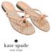 Kate Spade Shoes | Kate Spade New York Sandal Mistic Bow Detail Flat T-Strap Thong Leather Size 9.5 | Color: Pink/Tan | Size: 9.5
