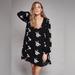 Free People Dresses | Free People Embroidered Austin Mini Dress | Color: Black/White | Size: S