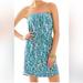 Lilly Pulitzer Dresses | Lilly Pulitzer Windsor Sea Blue Strapless Dress Style# 82490 Size Xxs | Color: Blue/Green | Size: Xxs