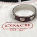 Coach Jewelry | Coach Bracelet 7.75" Purple Silver Tone Heart Stud Logo Chunky Bangle W/ Pouch | Color: Purple/Silver | Size: Os