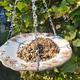 China Bird feeder, hanging cake plate bird feeder, garden ornament, bird lovers gift, yard art, vintage repurposed, up cycled garden gift