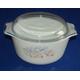 Vintage Pyrex Blue Iris Casserole Dish & Lid, 4 Pint Capacity,